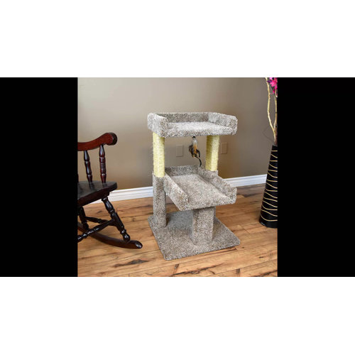 New Cat Condos 32" Carpeted Solid Wood Cat Tree & Reviews Wayfair